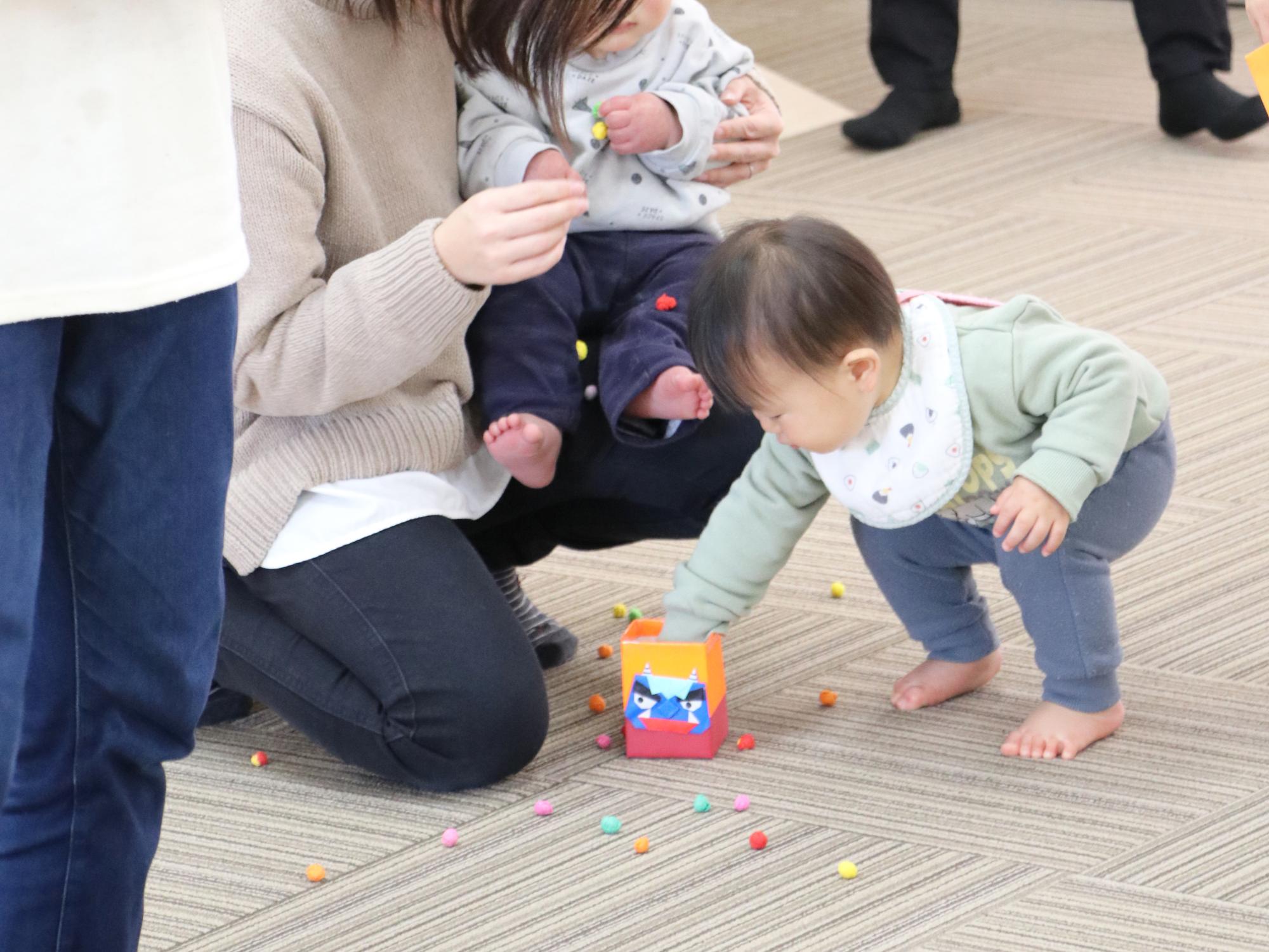 いいっ子センター豆まきの様子
