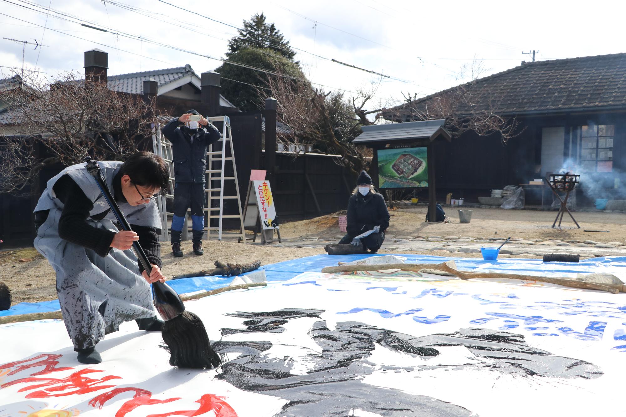 陣屋イベント先生書初め